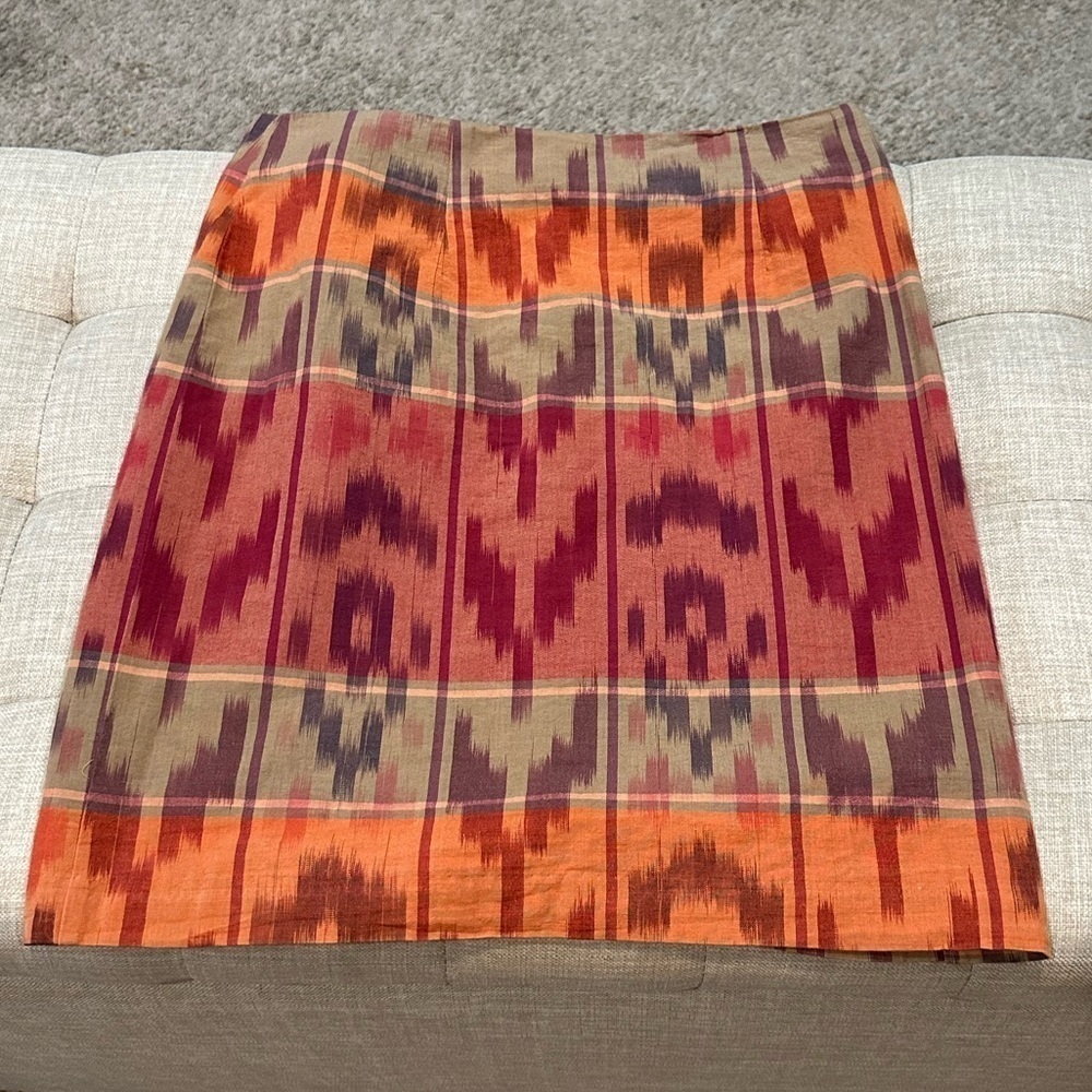 Ralph Lauren Women’s Geo Motif Cotton Linen Wrap Skirt Red Size 8 - NWT - Picture 8 of 14